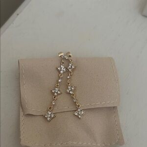 Gold Star Drop Earrings